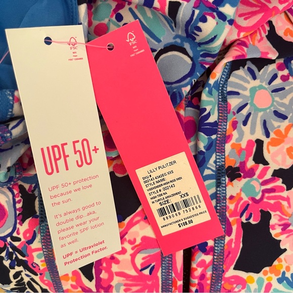 Lilly Pulitzer Leggings Weekender High Rise Midi Navy Turtle Amazement XXS NWT - Picture 10 of 15